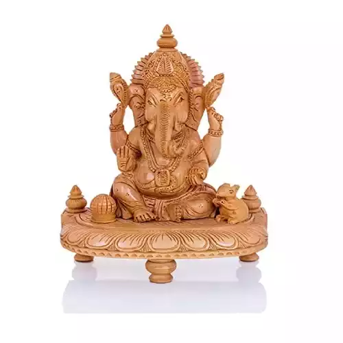 Red Sandalwood Ganesha Idol 